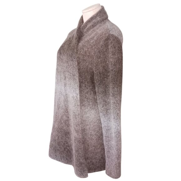 EILEEN FISHER Open Front Wrap Sweater Ombre Mohair Blend Womens XL Brown Gray - Picture 7 of 12